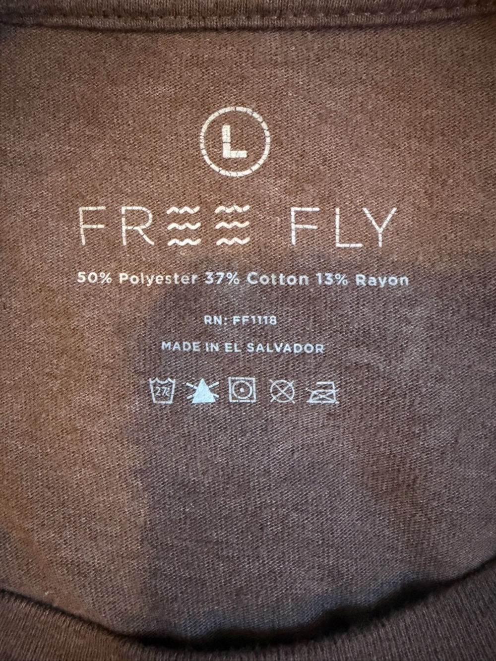 Free Fly Apparel Long Sleeve Tshirt Brown Heather Sun Graphic Cotton Blend Large - Picture 6 of 7